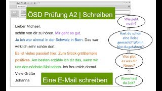 ÖSD Schreiben A2  How to write eine EMail ÖSD Writing EXAM [upl. by Eidas]