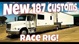 We Got Ourselves a RealDeal Racecar Hauler Check Out the New 187 Customs Race Rig [upl. by Sane]