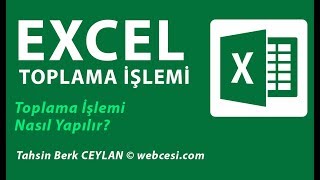 Excel Toplama İşlemi  Toplama Formülü [upl. by Nabatse]