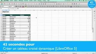 42s pour  Créer un tableau croisé dynamique LibreOffice Calc 5 [upl. by Sined]