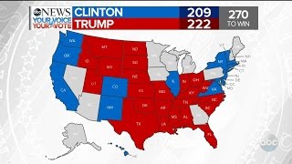 Trump Wins Florida Clinton Wins Washington  2016 Election Results [upl. by Annoirb159]