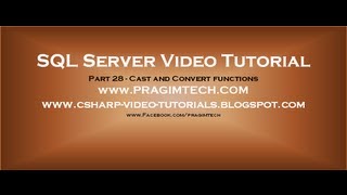 Cast and Convert functions in SQL Server Part 28 [upl. by Byrdie]