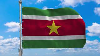 Suriname National Anthem  God zij met ons Suriname  Opo kondreman [upl. by Enelkcaj]