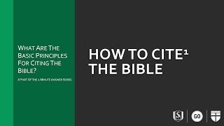 How to Cite the Bible [upl. by Orabelle715]