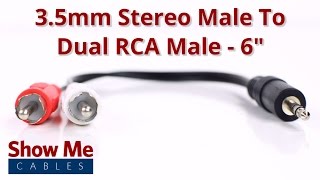 35mm Stereo Male To Dual RCA Male Adapter 933 [upl. by Heida728]