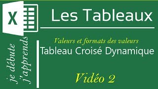 Tuto Excel Tableau Croisé Dynamique  VALEURS Formats [upl. by Zarah]