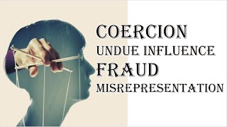 Coercion Undue Influence Fraud Misrepresentation  Indian Contract Act 1872  Law Guru [upl. by Hael]