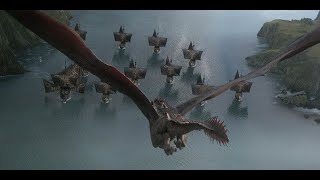 Daenerys DESTROYS Iron Fleet and Golden Company DRACARYS [upl. by Neelac]