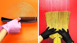 23 WALL PAINTING IDEAS USING ORDINARY THINGS [upl. by Correy]