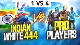 Indian White444 Vs Pro players  Free Fire 1 Vs 4 Insane Clash Squad Battle  Garena Free Fire [upl. by Ecnar]