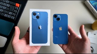 iPhone 13 Mini Unboxing Blue in 2023 [upl. by Mose]