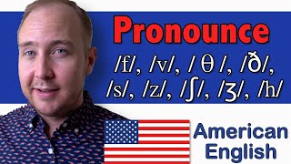 Fricatives f v θ ð s z ʃ ʒ h  44 Sounds of American English [upl. by Ahtanoj939]