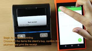 How to print receipt using mobile printer via Loyverse app [upl. by Yentruocal276]