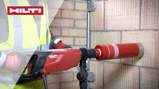 HOW TO use Hilti DD 150 coring tool for handheld dry drilling in masonry [upl. by Nalniuq950]