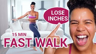 FAST Walking in 15 minutes  Fat Burning Walk at Home [upl. by Milks371]