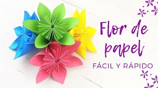 🌸 Cómo hacer una flor de papel fácil y rápido [upl. by Lasko560]