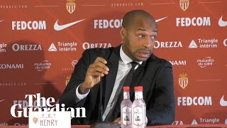 Thierry Henry forgets about translator during first Monaco press conference [upl. by Ecahc]