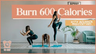 BURN 600 CALORIES with this 45minute cardio AT HOME workout No Equipment [upl. by Attesoj234]