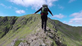 Solo wild camping uk Helvellyn via Striding Edge Swirral Edge and Lake District wild camping [upl. by Oniotna372]