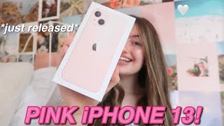 iPHONE 13 UNBOXING amp SET UP pink [upl. by Ymar]