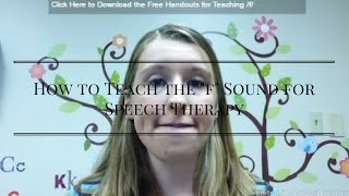 How to Teach the quotfquot Sound for Speech Therapy [upl. by Eitteb]