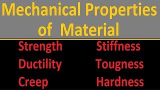 Mechanical Properties of Material [upl. by Arabrab376]