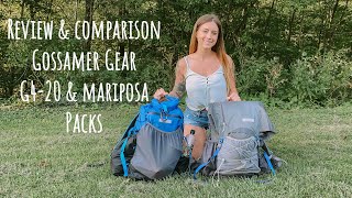 Review and Comparison of Gossamer Gear G420 amp Mariposa Packs [upl. by Ttnerb]