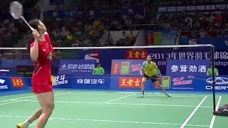 R Intanon v Li X WSF Wang Lao Ji BWF World Champ 2013 [upl. by Harbed]