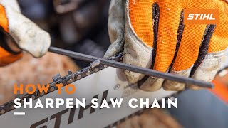 How to Sharpen Saw Chain  STIHL Tutorial [upl. by Coopersmith]