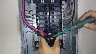 Install a new 240 Volt 50 Amp cable for Electrical Range  Part 3  Connection To Circuit Breaker [upl. by Erb]