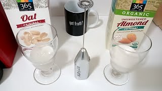 Oat Milk vs Almond Milk part 2 Frothing Test [upl. by Nauqad864]