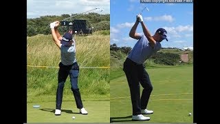 Justin Thomas golf swing  Long Iron faceon amp downtheline July 2017 [upl. by Sproul653]