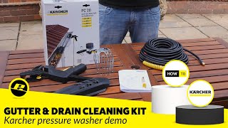 Karcher Gutter and Drain Cleaning Kit Demo [upl. by Standish]