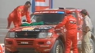 Paris Dakar 2002 Gianni Lora Lamia MMC Mitsubishi RALLIART Giletti yarns [upl. by Ajin164]