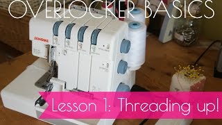 Overlocker Basics  Lesson 1  How to thread up your OverlockerSerger [upl. by Aroved]