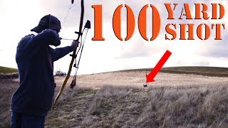 100 Yards Long Range shooting PRIMITIVE recurve bow [upl. by Seta907]