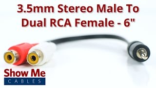 35mm Stereo Male To Dual RCA Female Adapter 932 [upl. by Ziom]