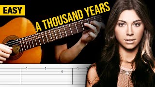 A THOUSAND YEARS Guitar Tutorial  EASY TABS  Christina Perri [upl. by Mullac]