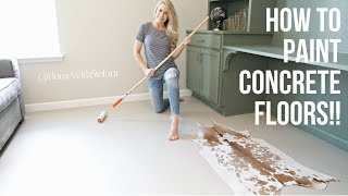 How to Paint Concrete Floors  HomeWithStefani [upl. by Westbrook]