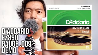 Daddario EZ890  Acoustic Guitar Strings  Super Light Gauge  Gauge 009  Demo [upl. by Nnave]