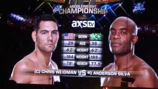 UFC 168 Chris Weidman vs Anderson Silva Walkout [upl. by Ardnuat963]