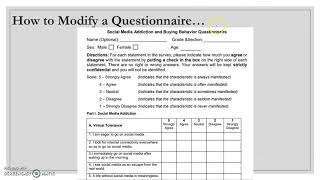 How to modify questionnaire  Quantitative Research for SHS [upl. by Ahsaela]