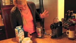 Nespresso Aeroccino Plus Frother Review Frothing Almond Milk [upl. by Nirual]