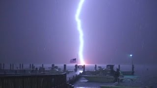 VERY close lightning strike video [upl. by Eylsel]